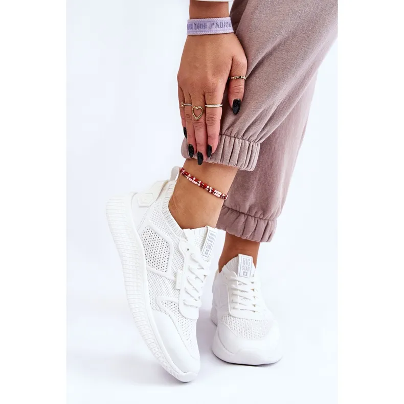 Baskets confortables pour femmes Système de mousse à mémoire de forme Big Star LL274415 Blanc blanche
