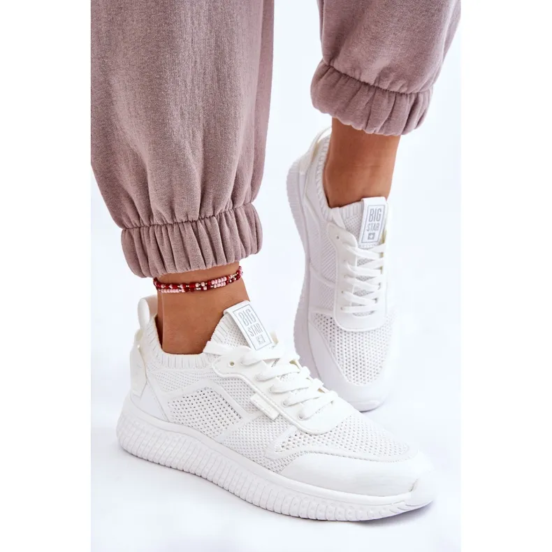 Baskets confortables pour femmes Système de mousse à mémoire de forme Big Star LL274415 Blanc blanche