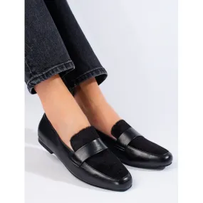 Black fur shoes by La.Fi in black