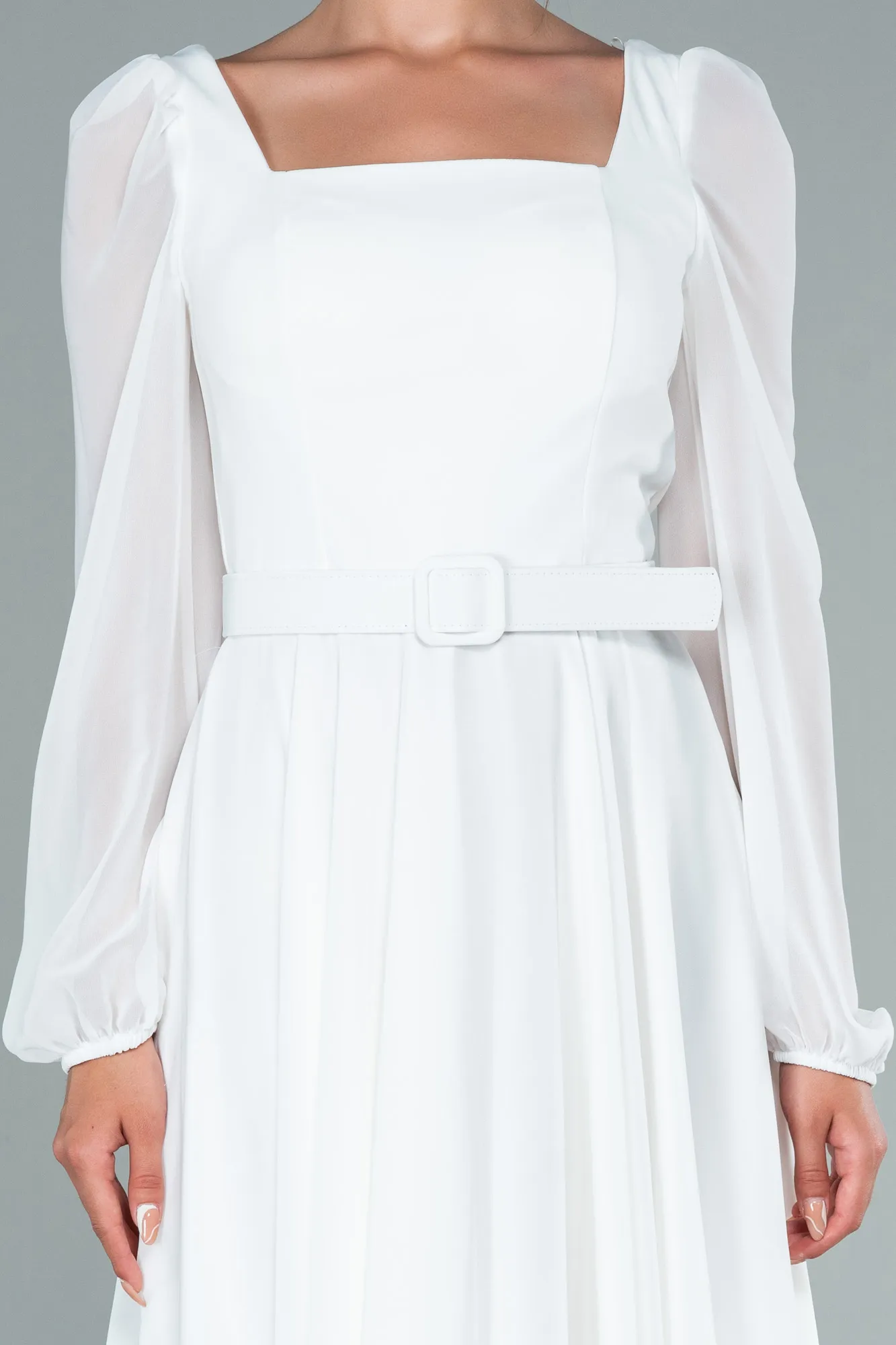Black Midi Chiffon Ceremony Dress ABK1441