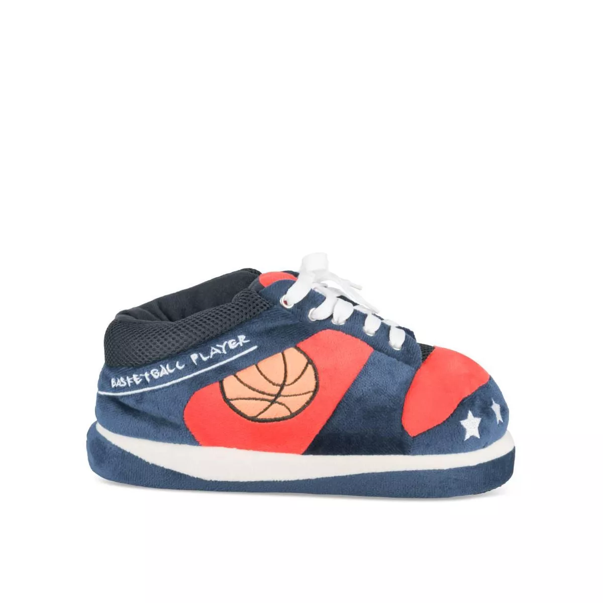 Blue Denim Basketball Plush Slippers