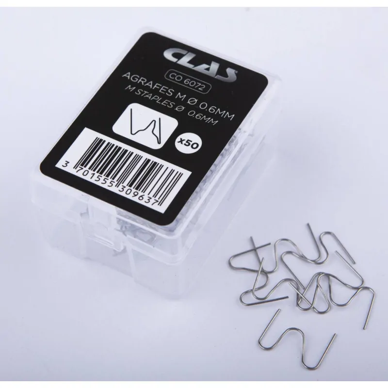 Boite de 50 agrafes m ø 0.6 mm CLAS CO 6072