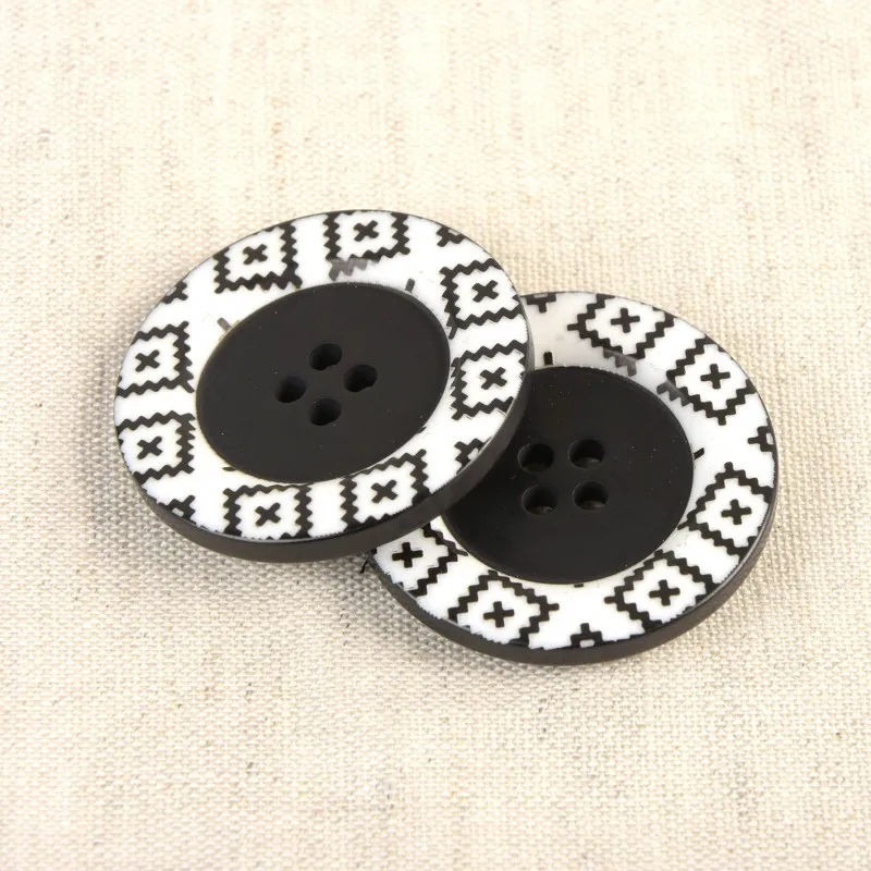 Bouton 4 trous à motifs