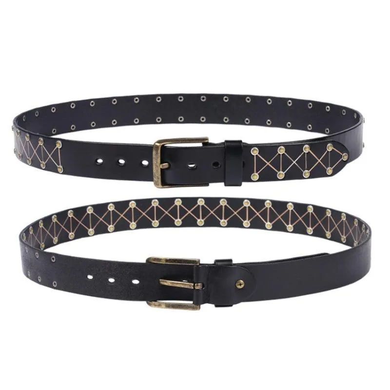 Ceinture texturée à rivets pour Homme, modèle Jora