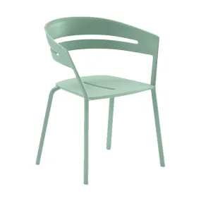 Chaise avec accoudoir en aluminium vert 53 x 61 cmRia