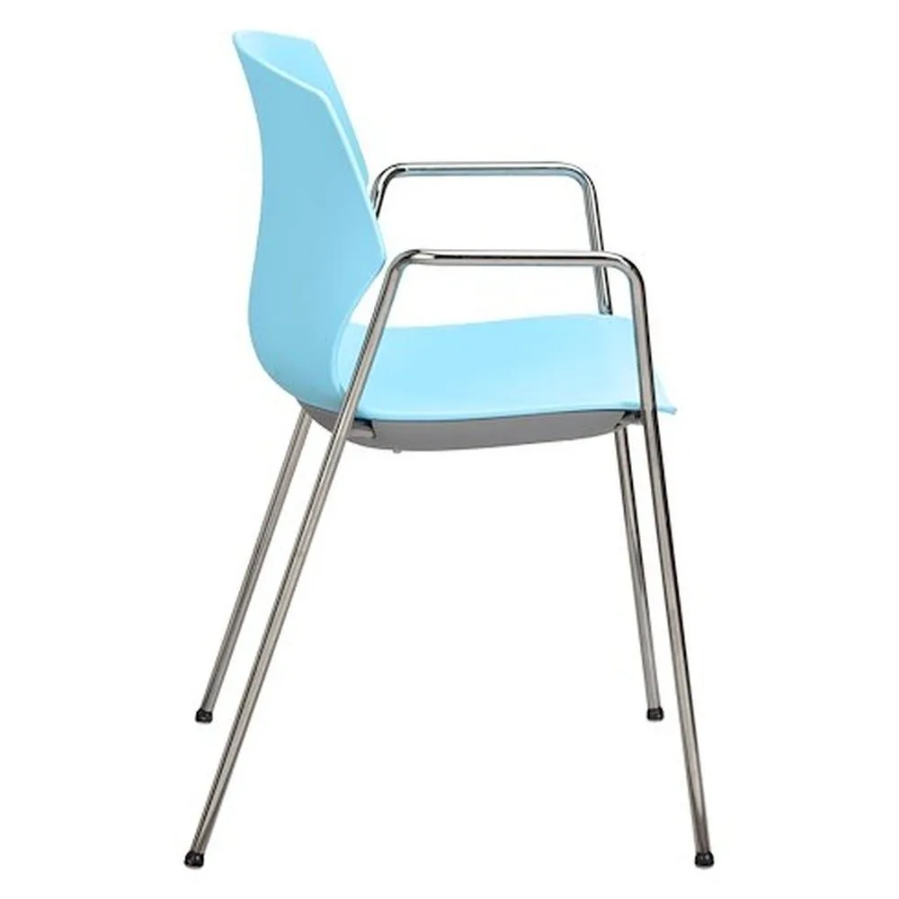 Chaise de frill bleue claire avec accoudoirs lot de 2