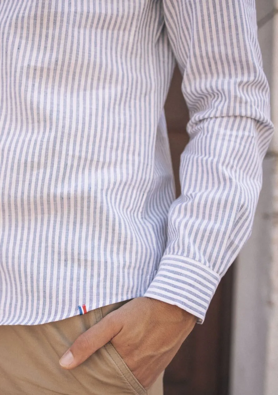 Chemise Paulin Bleu Marine Rayures - Montlimart - Marques de France
