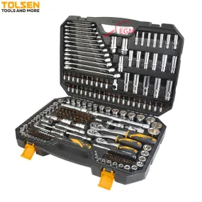 COFRE CLE A MIXTE ET DOUILLE 6 PANT-TORX & EMBOUT T VIS CR-V 216PCS TOLSEN 