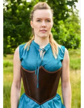 Corset médiéval en cuir, couleur marron ⚔️ Boutique Épées
