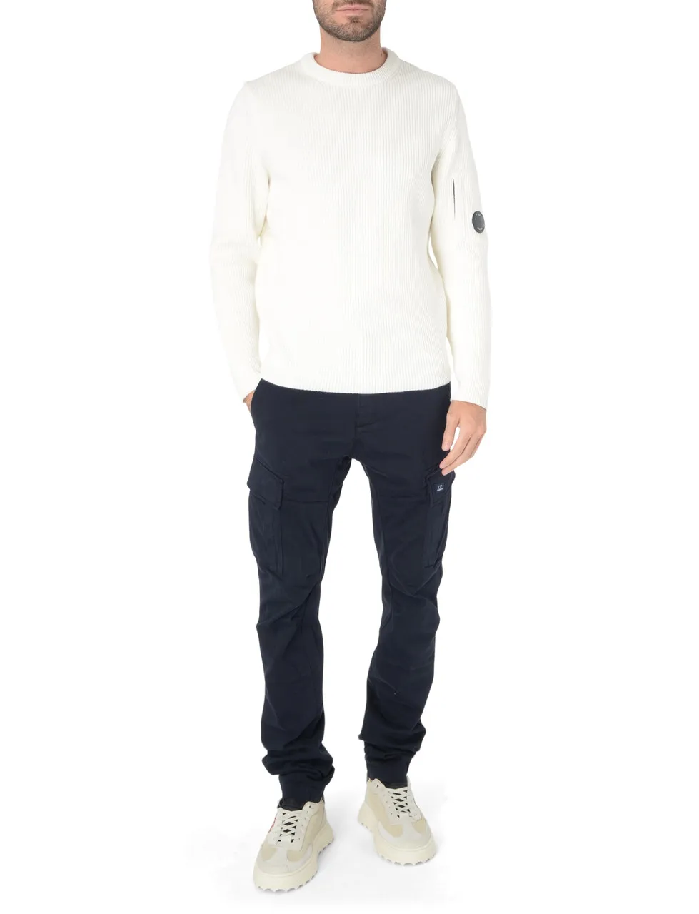 C.P. Company T-shirt en coton blanc pleine fleur