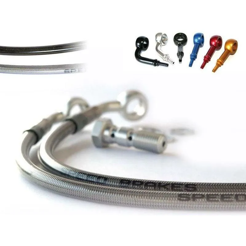 Durite de frein avant d'aviation SPEEDBRAKES inox/raccord noir Kawasaki GTR 1400