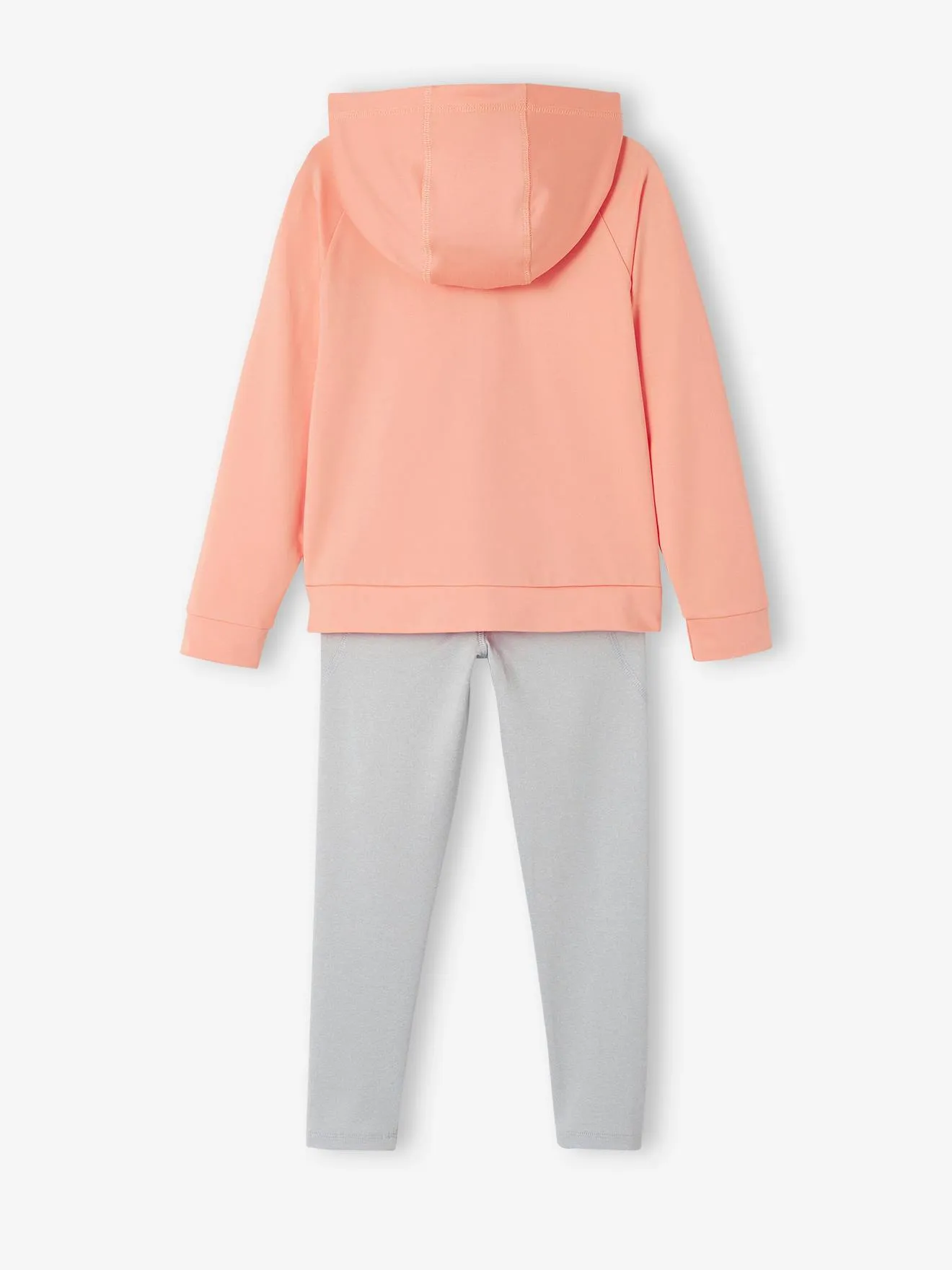 Ensemble de sport sweat zippé et legging technique fille pêche - Vertbaudet