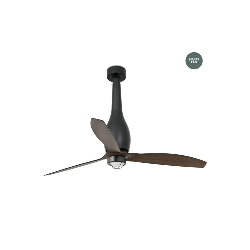 FARO 32004WP-10 Ventilateur de plafond noyer et noir mat SMART FAN Ø128cm ETERFAN