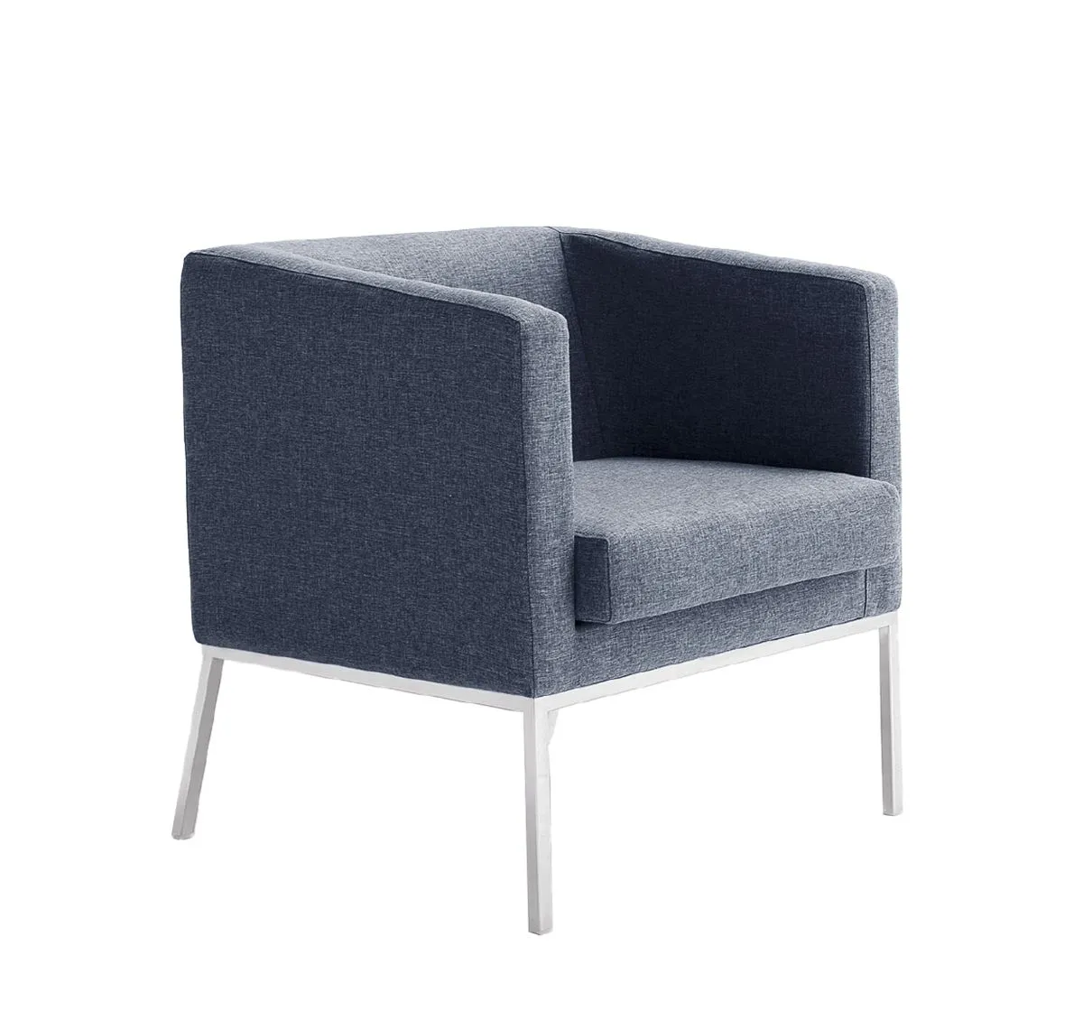 Fauteuil GUEST Tissu non feu et pieds Chrome 65x74xh77cm