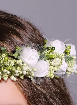 Floral headband for ceremony hairstyle
