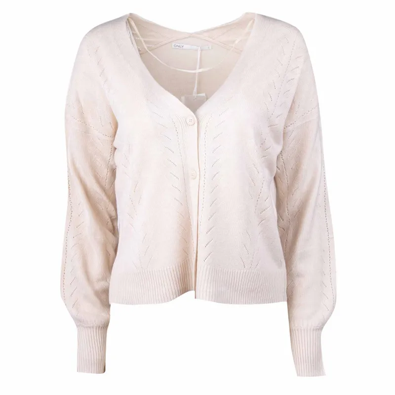 Pull col V maille pointelle ONLY Femme épaules tombantes - Prix