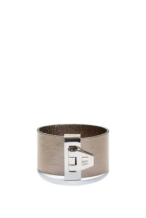 LIA Leather Bracelet with Palladium-Plated Brass Accessory