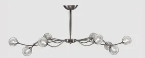 Lustre 10L design Cvl niobe cristal Laiton massif