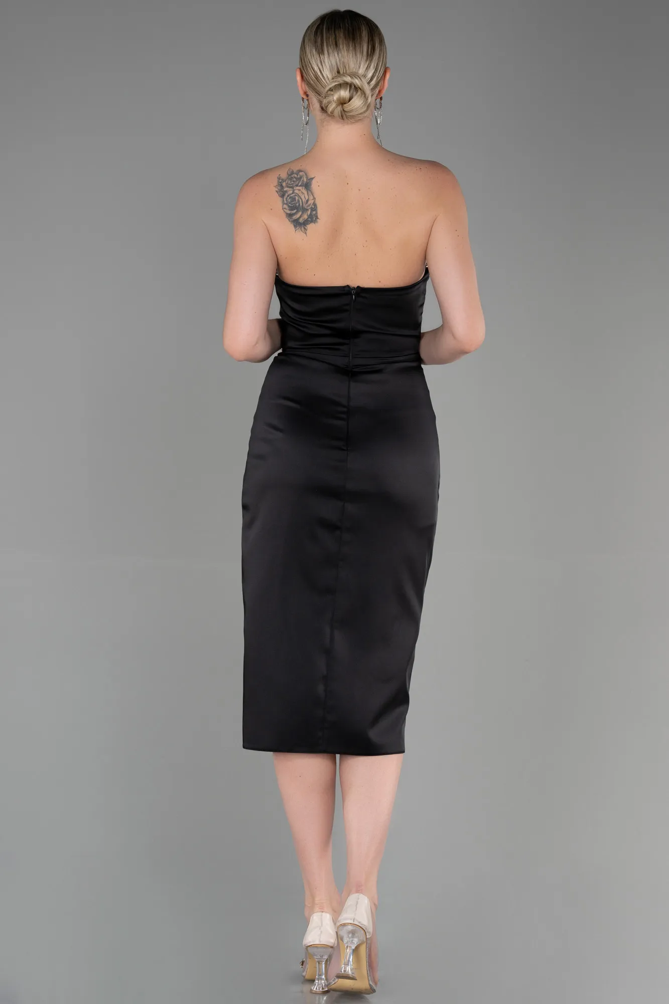 Midi Satin Plum Ceremony Dress ABK1845