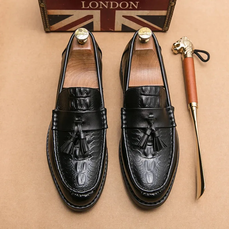 Mocassins en cuir respirants noir et marron pour homme