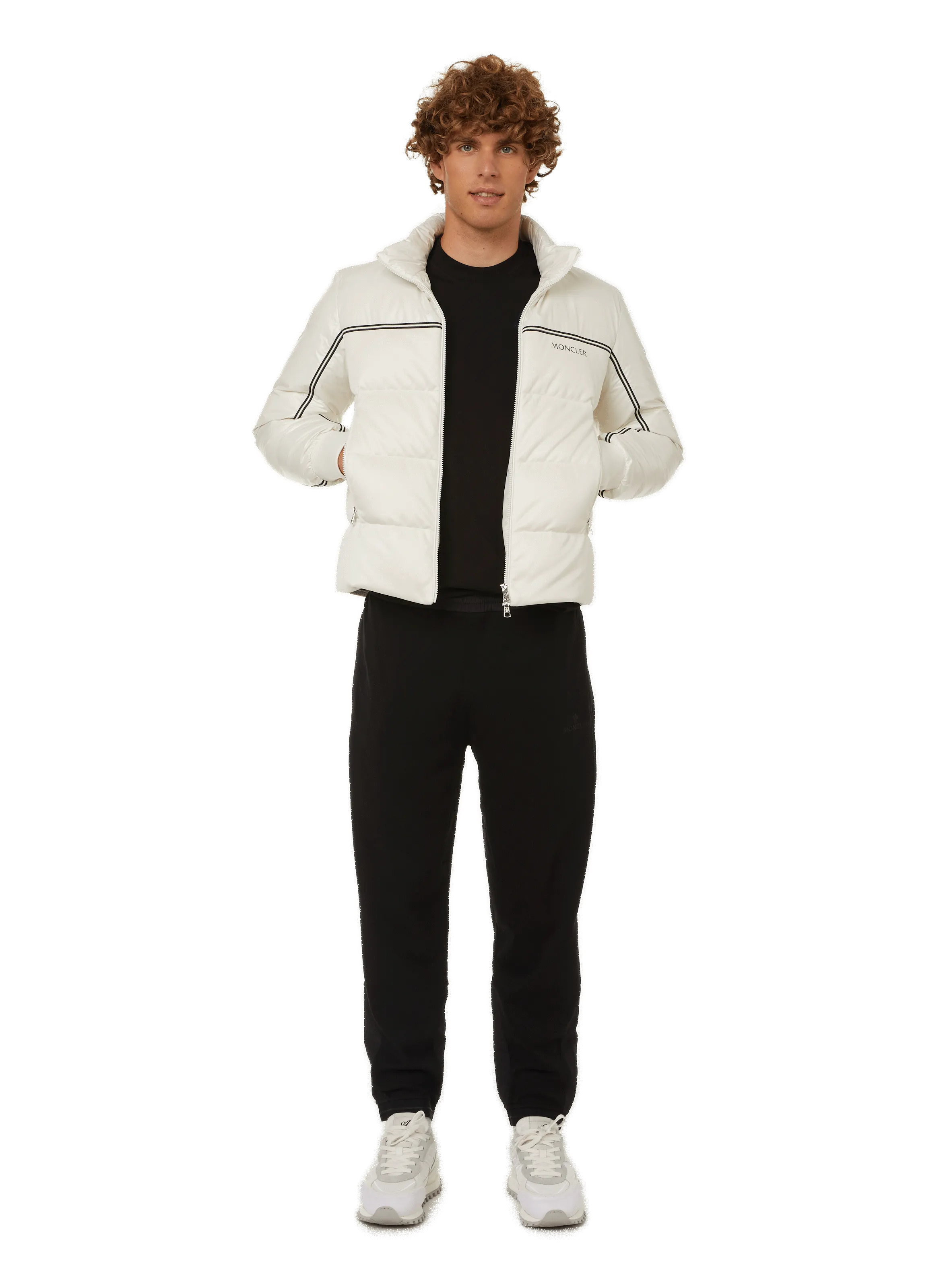 MONCLER  Manteau Michael à logo  - Blanc