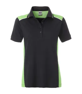 Black Women's Work Polo Shirt - JN857