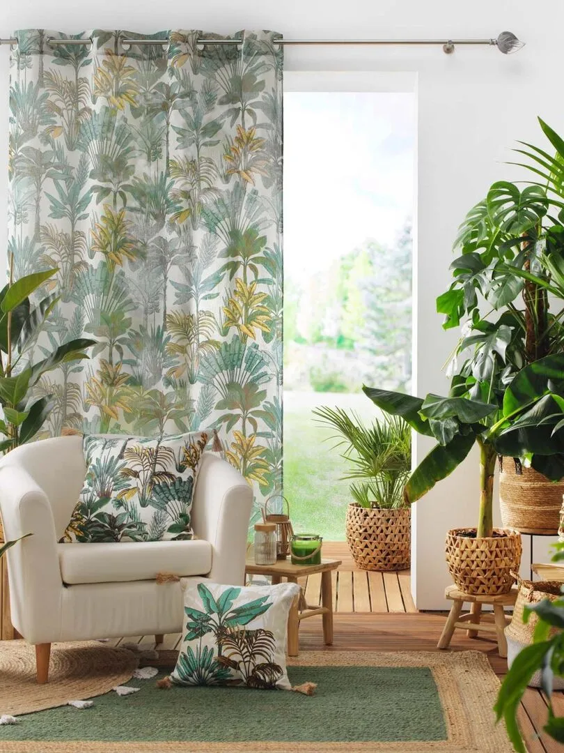 Reversible Printed Leaf Pattern Cushion - Multicolor