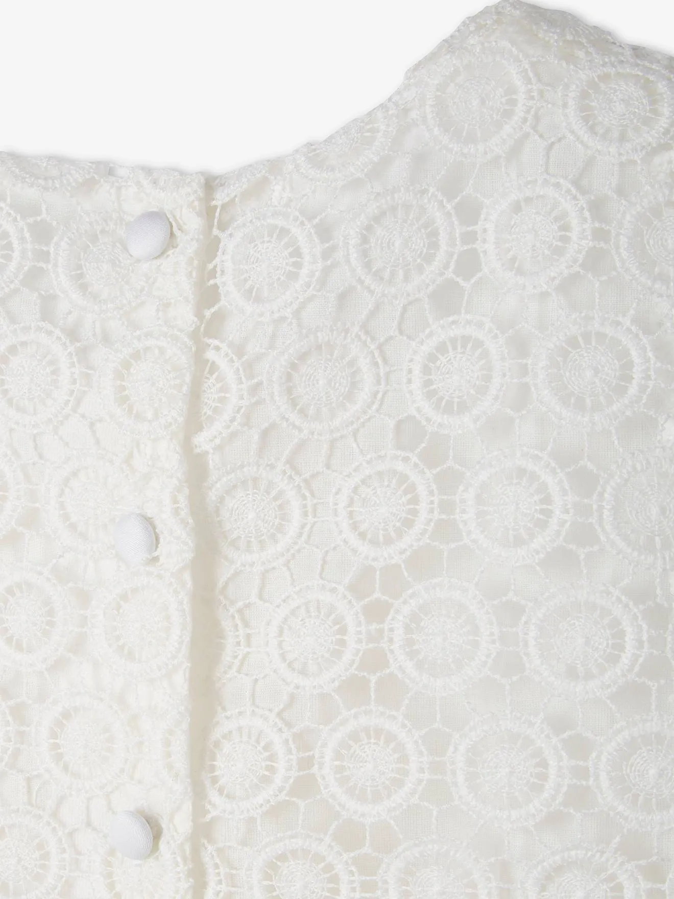 Robe de cérémonie effet 2 en 1 superposition en macramé fille ivoire - Vertbaudet