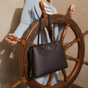 Black Vegan Leather Maya Tote Bag