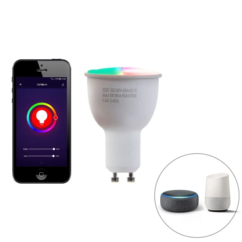 Spot encastrable intelligent cuivre inclinable avec Wifi GU10 - Edu
