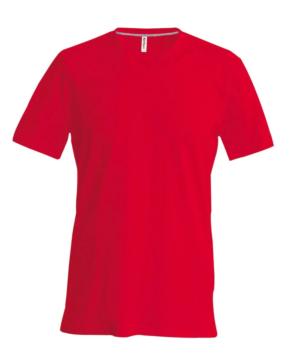 T-shirt manches courtes col V - K357 - rouge - homme 