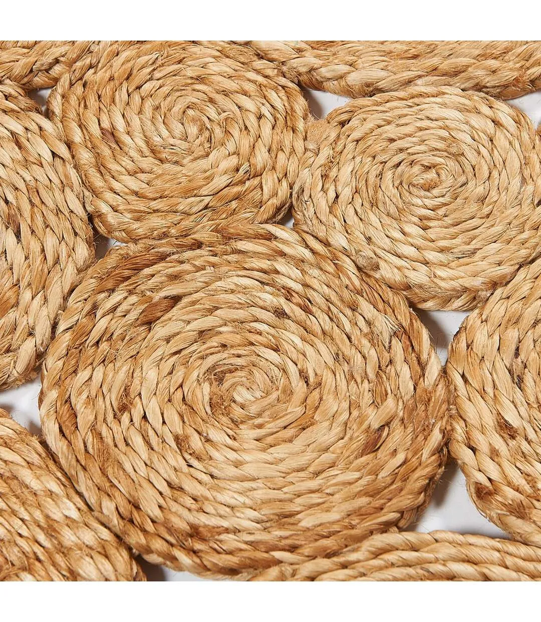 Round Handwoven Jute Rug WOOD