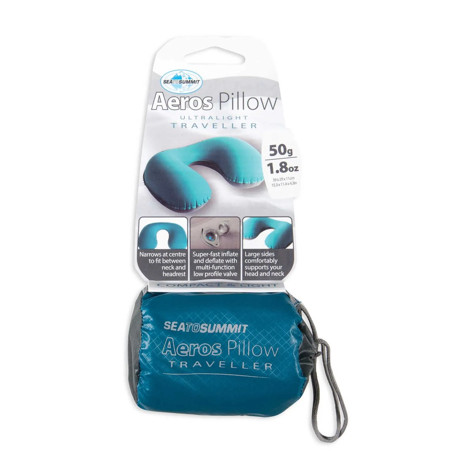 Travel Pillow - Teal/Grey
