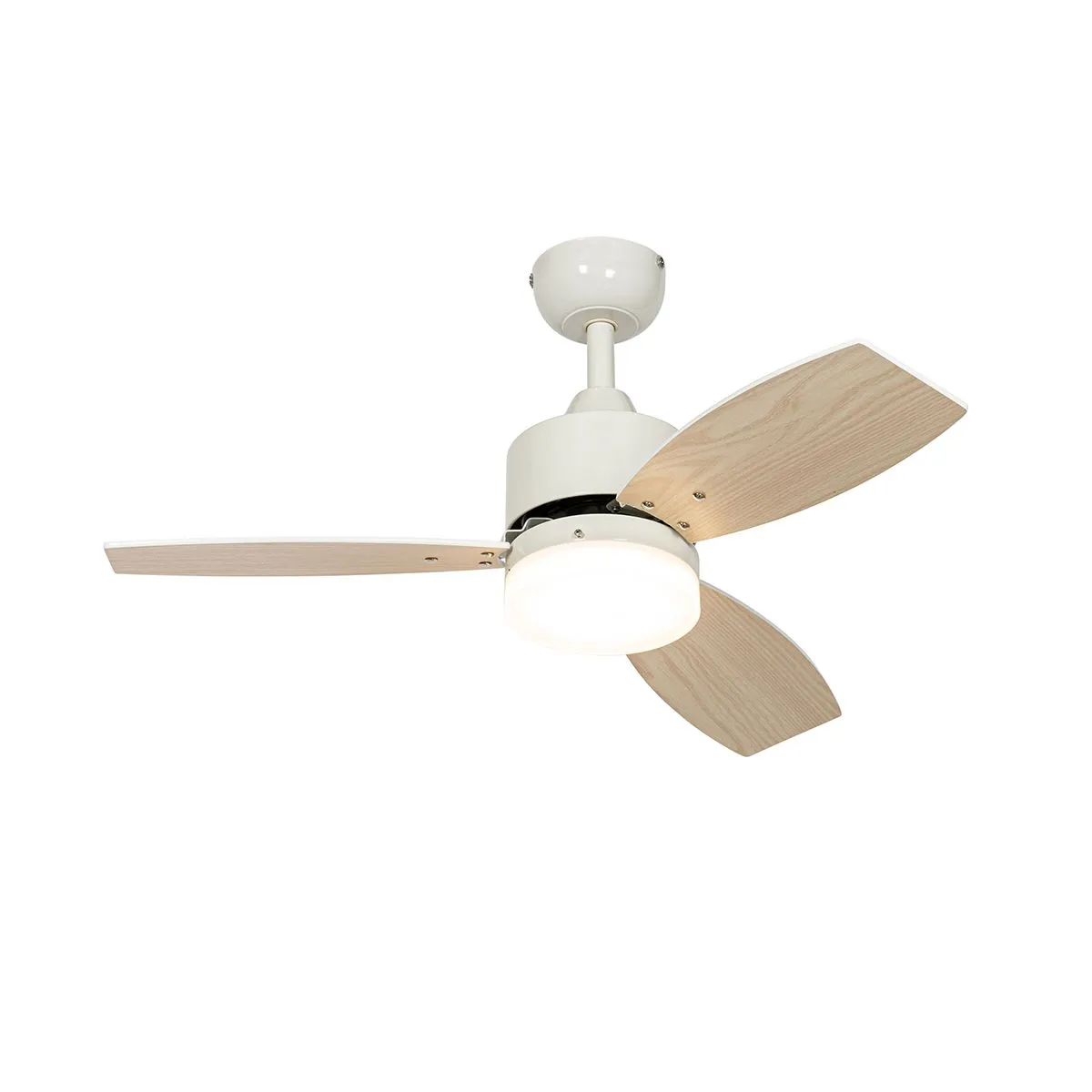Ventilateur de plafond blanc avec LED et télécommande IP44 - Toledo