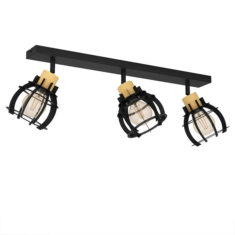 Zwarte retro plafondspot aluminium, Redouan